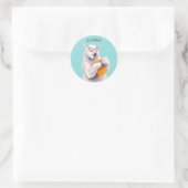 Polar Bear Book Lover Nerdy Runder Aufkleber (Tasche)