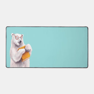 Polar Bear Book Lover Nerdy Schreibtischunterlage