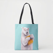 Polar Bear Book Lover Nerdy Tasche (Vorderseite)
