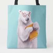 Polar Bear Book Lover Nerdy Tasche