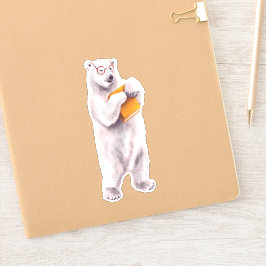 Polar Bear Book Lover - Niedliches Geek Animal Aufkleber