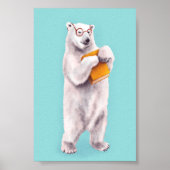 Polar Bear Book Lover Poster (Vorne)