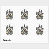 Polar Bear Botanical Footprint Nature Sticker (Blatt)