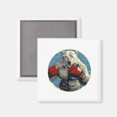 Polar Bear Boxer Fighting Boxing Magnet (Vorderseite/Rückseite)