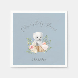 Polar Bear Boy Blue Baby Dusche Napkins Serviette