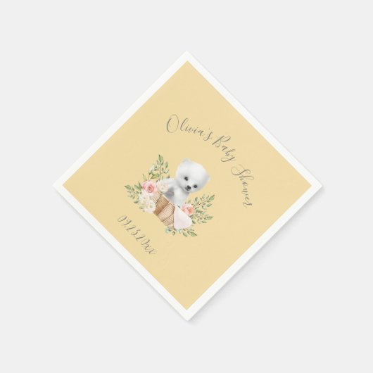 Polar Bear Boy Girl Yellow Baby Dusche Napkins Serviette (Ecke)