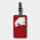Polar Bear Buffalo Karierter Gepäcktag Gepäckanhänger (Vorderseite vertikal)