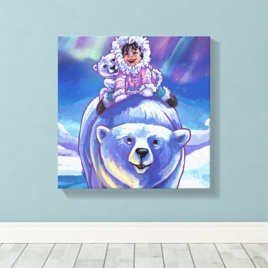 Polar Bear Bus Leinwanddruck (Insitu (Holzboden))