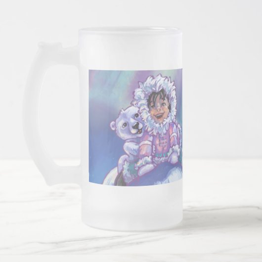 Polar Bear Bus Mattglas Bierglas (Links)