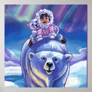 Polar Bear Bus Poster