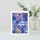 Polar Bear Bus Postkarte (Stehend Vorderseite)