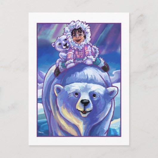 Polar Bear Bus Postkarte (Vorderseite)