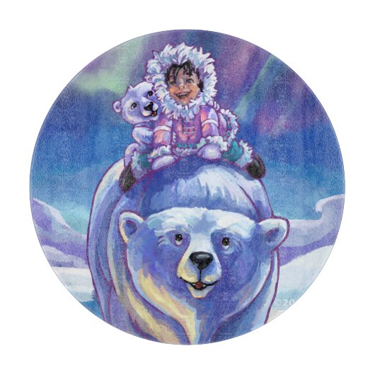 Polar Bear Bus Schneidebrett (Vorderseite)