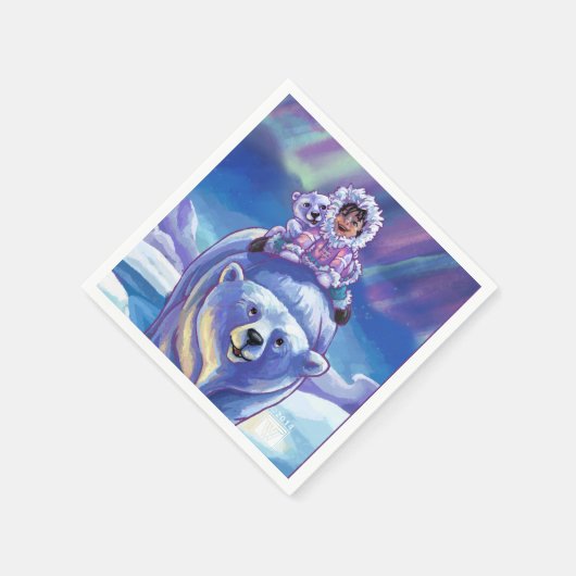 Polar Bear Bus Serviette (Ecke)