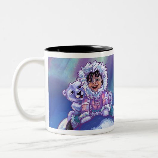 Polar Bear Bus Zweifarbige Tasse (Links)