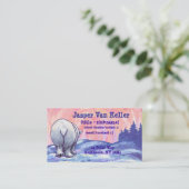 Polar Bear Business Card Visitenkarte (Stehend Vorderseite)