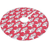 Polar Bear Candy Cane Weihnachtsbaum Rock Polyester Weihnachtsbaumdecke (Schrägansicht)