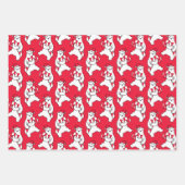 Polar Bear Candy Cane Wrapping Paper Set 3 Geschenkpapier Set (Vorderseite)