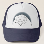 Polar Bear Caps Hats Wildlife Bären Cubs Art Hat Truckerkappe (Vorderseite)