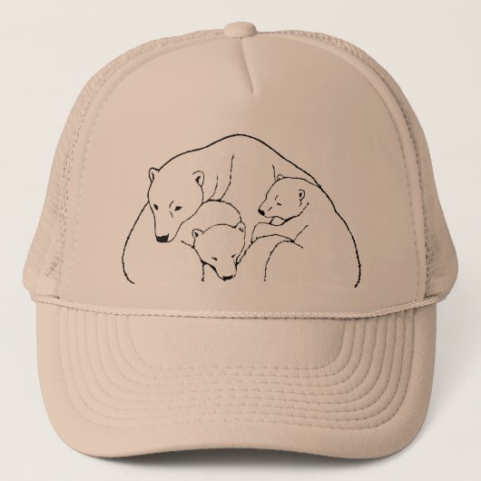 Polar Bear Caps Hats Wildlife Bären Cubs Art Hat Truckerkappe (Vorderseite)