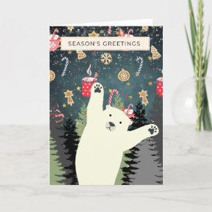 Polar Bear Card, die Grüße der Saison Feiertagskarte