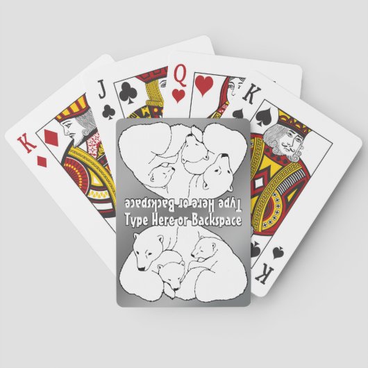 Polar Bear Cards Personalisiert Bären spielen Kart Spielkarten (Rückseite)