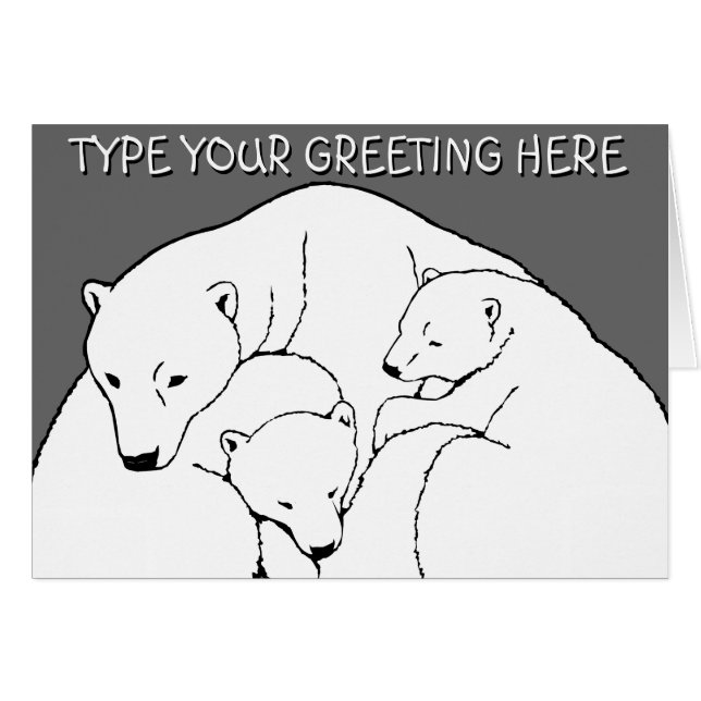 Polar Bear Cards Personalisiert Bärengrußkarten (Vorderseite (Horizontal))