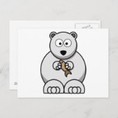 Polar Bear Cartoon Postkarte (Vorne/Hinten)