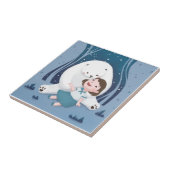 Polar Bear & Child Illustration Fliese (Seite)