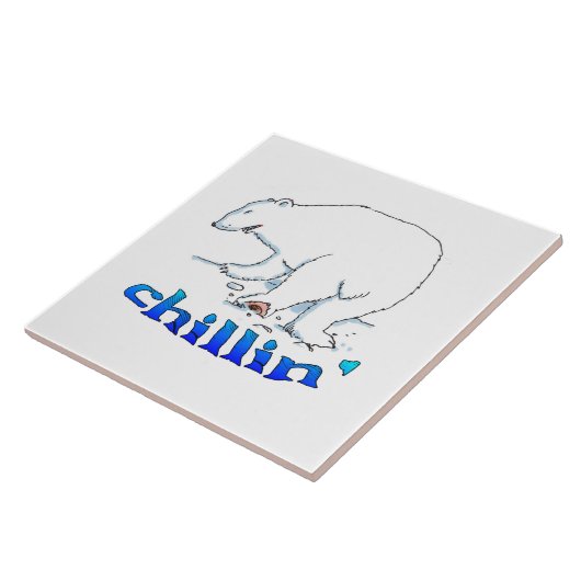 Polar Bear Chill große Keramik Fliese (Seite)