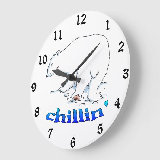 Polar Bear Chill Wanduhr (Winkel)