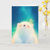 Polar Bear Chillarm Karte (Gelbe Blume)
