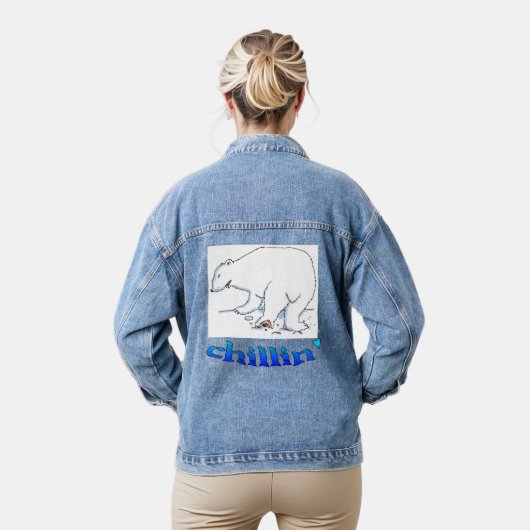 Polar Bear Chillout Frauen Denim Jacke (Modell)
