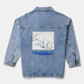 Polar Bear Chillout Frauen Denim Jacke (Rückseite)