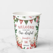 Polar Bear Christmas 1. Geburtstag Pappbecher (Rückseite)