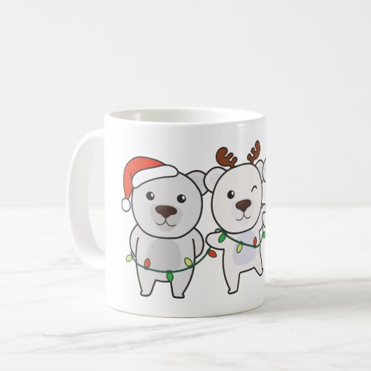 Polar Bear Christmas Animals Kaffeetasse (Vorderseite Links)