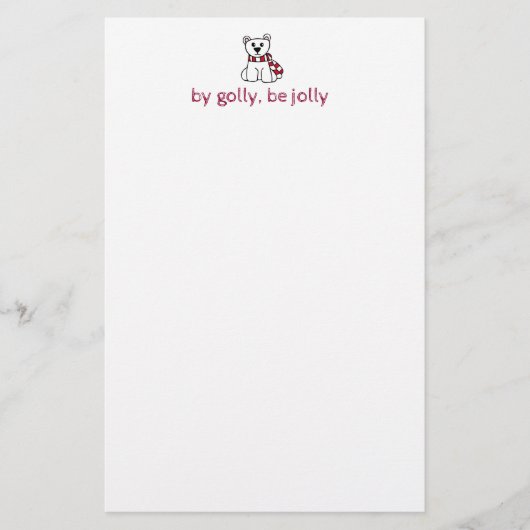 Polar Bear Christmas Briefpapier (Vorderseite)