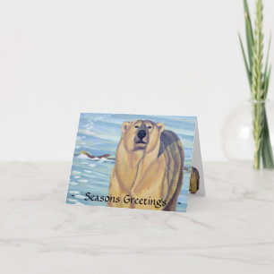Polar Bear Christmas Card Custom Wildlife Holiday Feiertagskarte