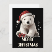 Polar Bear Christmas Card Feiertagskarte (Vorne/Hinten)