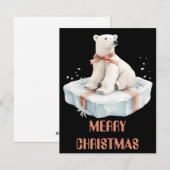 Polar Bear Christmas Card Feiertagskarte (Vorne/Hinten)