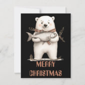 Polar Bear Christmas Card Feiertagskarte (Vorderseite)