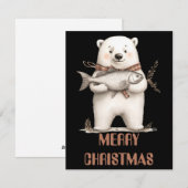 Polar Bear Christmas Card Feiertagskarte (Vorne/Hinten)