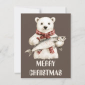 Polar Bear Christmas Card Feiertagskarte (Vorderseite)
