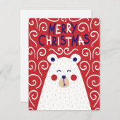 Polar Bear Christmas Card Feiertagskarte (Vorne/Hinten)