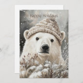 Polar Bear Christmas Feiertagskarte (Vorne/Hinten)