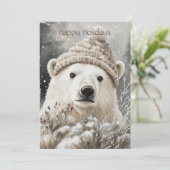 Polar Bear Christmas Feiertagskarte (Stehend Vorderseite)