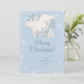 Polar Bear Christmas Feiertagskarte (Stehend Vorderseite)