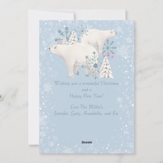 Polar Bear Christmas Feiertagskarte (Rückseite)