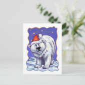 Polar Bear Christmas Feiertagspostkarte (Stehend Vorderseite)