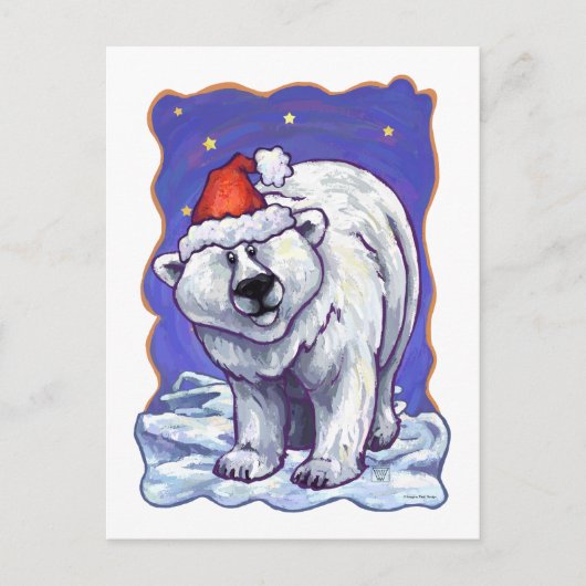 Polar Bear Christmas Feiertagspostkarte (Vorderseite)